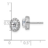 14k White Gold 1/4 carat Lab Grown Diamond VS/SI+ G+ Semi-Mount Oval Halo Earrings
