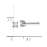 14k White Gold 1/4 carat Lab Grown Diamond VS+ F+ Princess Complete Four Prong Stud Earrings