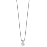 14k White Gold 1/4 carat Lab Grown Diamond VS+ F+ Round Complete Four Prong 18 inch Solitaire Pendant Necklace