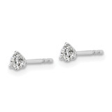 14k White Gold 1/4 ctw Certified Lab Grown Diamond VS/SI+ G+ Round 3 Prong Heavy Wt. Stud Earrings
