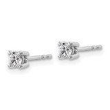 14k White Gold 1/4 ctw Certified Lab Grown Diamond VS+ F+ Round 4 Prong Heavy Wt. Stud Earrings
