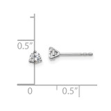 14k White Gold 1/4 ctw Lab Grown Diamond VS/SI+ G+ Round 3 Prong Heavy Wt. Stud Earrings
