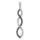14k White Gold 1/4ct. Black and White Diamond Twisted Pendant