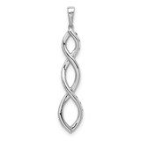 14k White Gold 1/4ct. Black and White Diamond Twisted Pendant