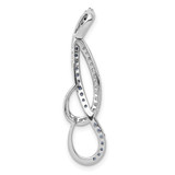 14k White Gold 1/4ct. Blue and White Diamond Fancy Chain Slide