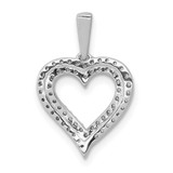 14k White Gold 1/4ct. Diamond 2-row Heart Pendant