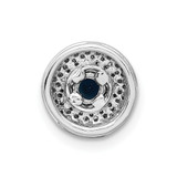 14k White Gold 1/4ct. Diamond and .25 Sapphire Chain Slide