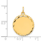 14k .027 Gauge Engravable Scalloped Disc Charm - XM-C515785F-2134