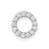 14k White Gold 1/4ct. Diamond Circle Chain Slide - PM-0D16F860-4542