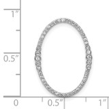 14k White Gold 1/4ct. Diamond Oval Chain Slide