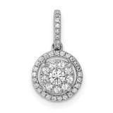 14k White Gold 1/4ct. Diamond Round Halo Cluster Pendant - PM-14FD2706-3748