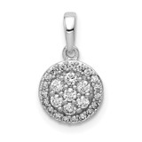 14k White Gold 1/4ct. Diamond Round Halo Cluster Pendant - PM-5381717D-9252