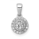 14k White Gold 1/4ct. Diamond Round Halo Cluster Pendant - PM-B2E1DC16-1868