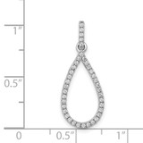 14k White Gold 1/4ct. Diamond Teardrop Pendant - PM-12F67409-5058