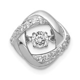 14k White Gold 1/4ct. Vibrant Diamond Entwined Squares Chain Slide