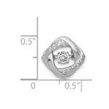 14k White Gold 1/4ct. Vibrant Diamond Entwined Squares Chain Slide