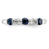 14k White Gold 1/5 carat Diamond and Blue Sapphire Complete Band - RM-2532D7A7-3635