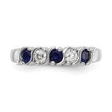 14k White Gold 1/5 carat Diamond and Blue Sapphire Complete Band - RM-2E6019DB-4044