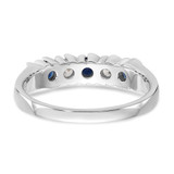 14k White Gold 1/5 carat Diamond and Blue Sapphire Complete Band - RM-2E6019DB-4044