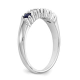 14k White Gold 1/5 carat Diamond and Blue Sapphire Complete Band - RM-2E6019DB-4044