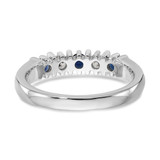 14k White Gold 1/5 carat Diamond and Blue Sapphire Complete Band - RM-F1C02035-5631