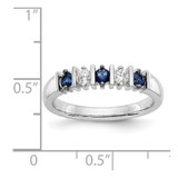 14k White Gold 1/5 carat Diamond and Blue Sapphire Complete Band - RM-F1C02035-5631