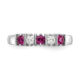 14k White Gold 1/5 carat Diamond and Ruby Complete Band - RM-3F03F105-8631