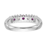 14k White Gold 1/5 carat Diamond and Ruby Complete Band - RM-3F03F105-8631