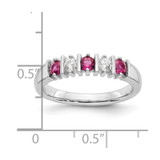 14k White Gold 1/5 carat Diamond and Ruby Complete Band - RM-3F03F105-8631
