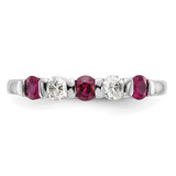 14k White Gold 1/5 carat Diamond and Ruby Complete Band - RM-F2F01F32-4973