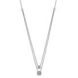14k White Gold 1/5 carat Diamond Circles Double Strand 18 inch Necklace