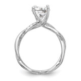 14k White Gold 1/5 carat Lab Grown Diamond VS/SI+ G+ 3/4 carat Center Round Semi Mount Bypass Engagement Ring