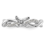 14k White Gold 1/5 carat Lab Grown Diamond VS/SI+ G+ 3/4 carat Center Round Semi Mount Bypass Engagement Ring