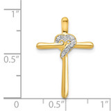 14k .02ct. Diamond Heart Cross Chain Slide