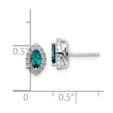 14k White Gold 1/5 carat Lab Grown Diamond VS/SI+ G+ and Lab Created Alexandrite June Birthstone Post Earrings