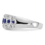 14k White Gold 1/5 carat Lab Grown Diamond VS/SI+ G+ and Lab Created Blue Sapphire Complete Fancy Ring - RM-5A5C44A6-2974