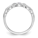 14k White Gold 1/5 carat Lab Grown Diamond VS/SI+ G+ and Lab Created Blue Sapphire Complete Fancy Ring - RM-BB7E558B-4868