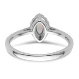 14k White Gold 1/5 carat Lab Grown Diamond VS/SI+ G+ and Lab Created Opal October Birthstone Ring