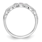 14k White Gold 1/5 carat Lab Grown Diamond VS/SI+ G+ and Lab Created Ruby Complete Fancy Ring - RM-D3404549-9574