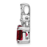 14k White Gold 1/5 carat Lab Grown Diamond VS/SI+ G+ and Lab Created Ruby Complete Pendant