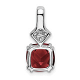 14k White Gold 1/5 carat Lab Grown Diamond VS/SI+ G+ and Lab Created Ruby Complete Pendant