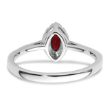 14k White Gold 1/5 carat Lab Grown Diamond VS/SI+ G+ and Lab Created Ruby July Birthstone Ring