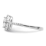 14k White Gold 1/5 carat Lab Grown Diamond VS/SI+ G+ and White Sapphire April Birthstone Ring