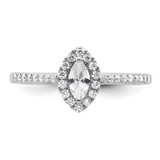 14k White Gold 1/5 carat Lab Grown Diamond VS/SI+ G+ and White Sapphire April Birthstone Ring
