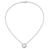 14k White Gold 1/5 carat Lab Grown Diamond VS/SI+ G+ Complete 18 inch Fashion Swirl Circle Design Necklace