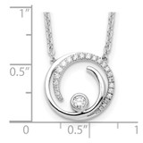 14k White Gold 1/5 carat Lab Grown Diamond VS/SI+ G+ Complete 18 inch Fashion Swirl Circle Design Necklace
