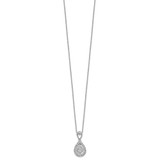 14k White Gold 1/5 carat Lab Grown Diamond VS/SI+ G+ Complete 18 inch Teardrop Pendant Necklace