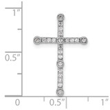 14k White Gold 1/5 carat Lab Grown Diamond VS/SI+ G+ Complete Cross Chain Slide Pendant - PM-42CBA24D-7300
