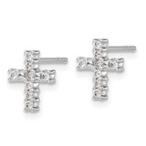 14k White Gold 1/5 carat Lab Grown Diamond VS/SI+ G+ Cross Post Earrings