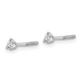 14k White Gold 1/5 ctw Lab Grown Diamond VS/SI+ G+ Round 3 Prong Heavy Wt. Screwback Stud Earrings